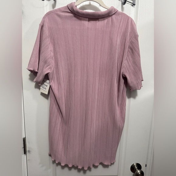 NWT Nordstrom Open Edit PLISSE button top purple women’s S oversized comfortable - Picture 15 of 16